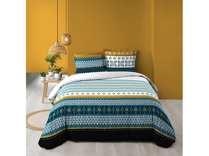 daria-cotton-reversible-duvet-cover-set-of-3-pieces-240-x-220-cm-blue-and-yellow