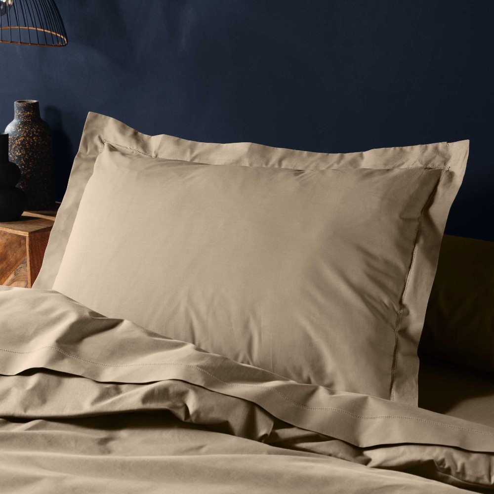 lina-oxford-plain-cotton-pillowcase-sand-50-×-70-cm