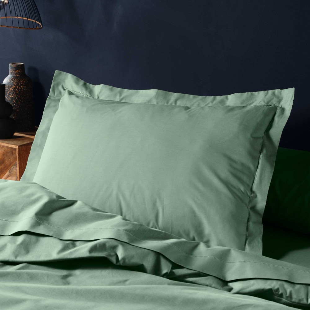 lina-oxford-plain-cotton-pillowcase-sage-green-50-×-70-cm
