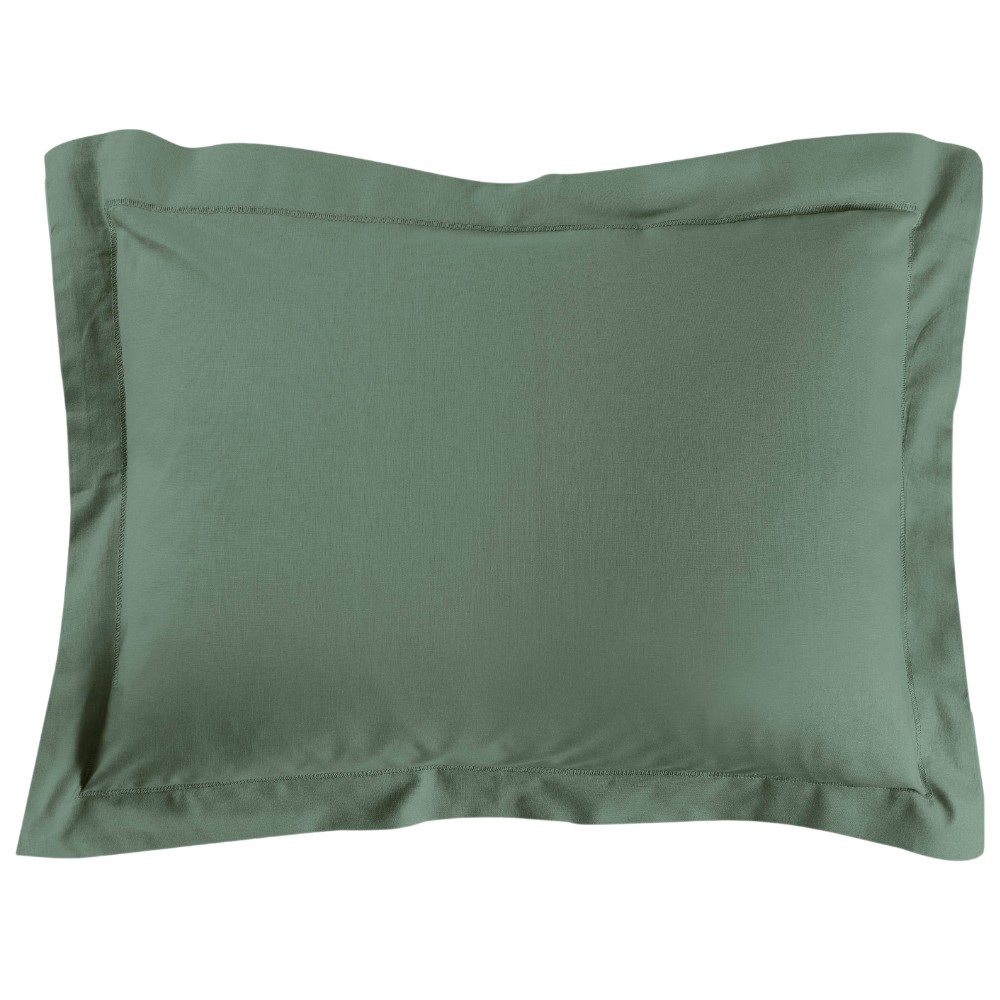 lina-oxford-plain-cotton-pillowcase-cedar-green-50-×-70-cm