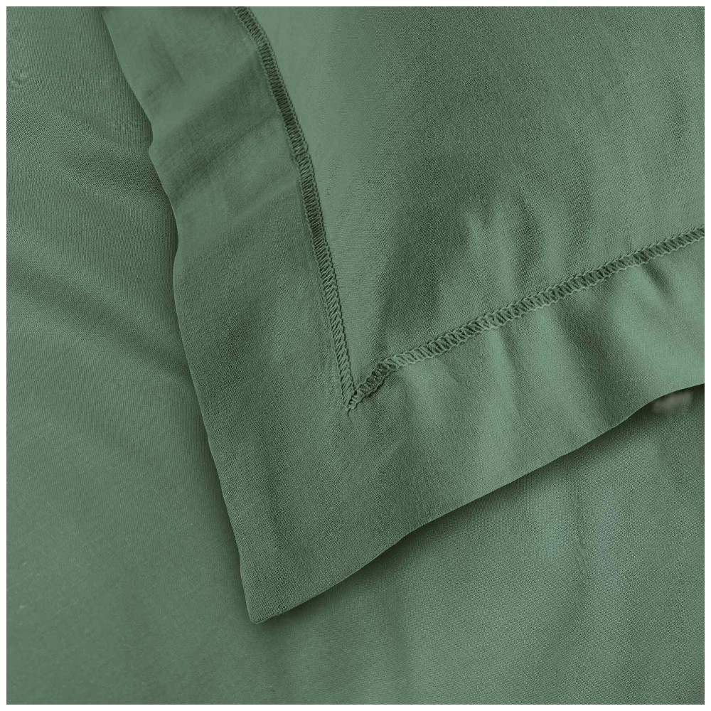 lina-oxford-plain-cotton-pillowcase-cedar-green-50-×-70-cm