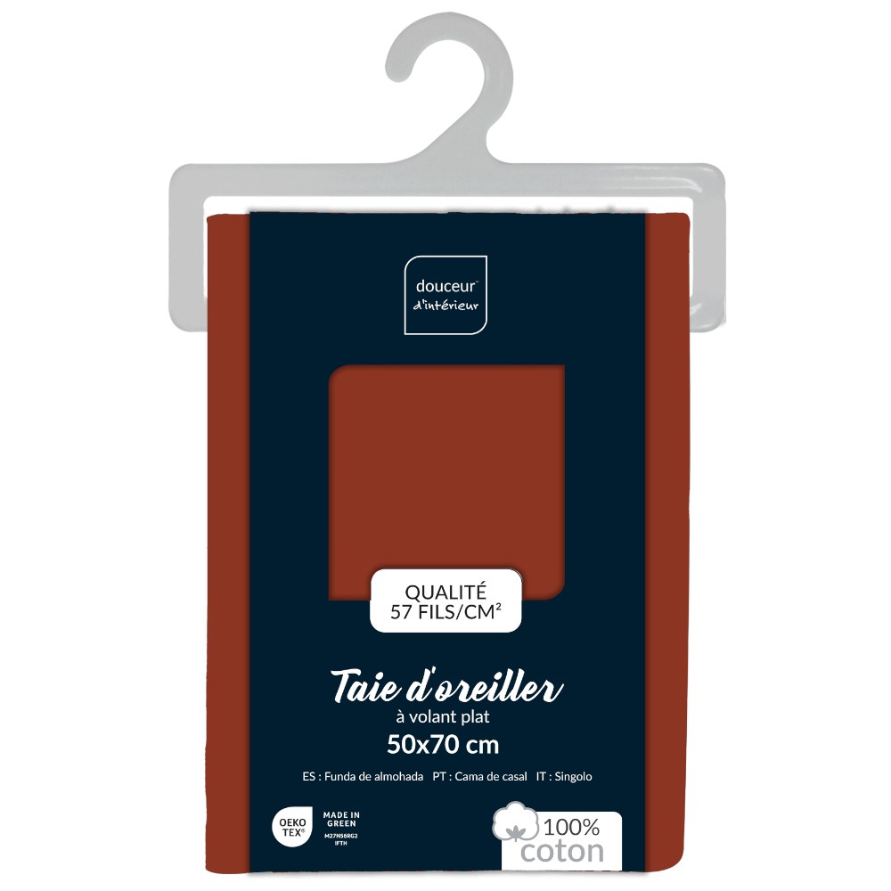 oxford-pillowcase-50-x-70-cm-plain-57-threads-lina-terracotta
