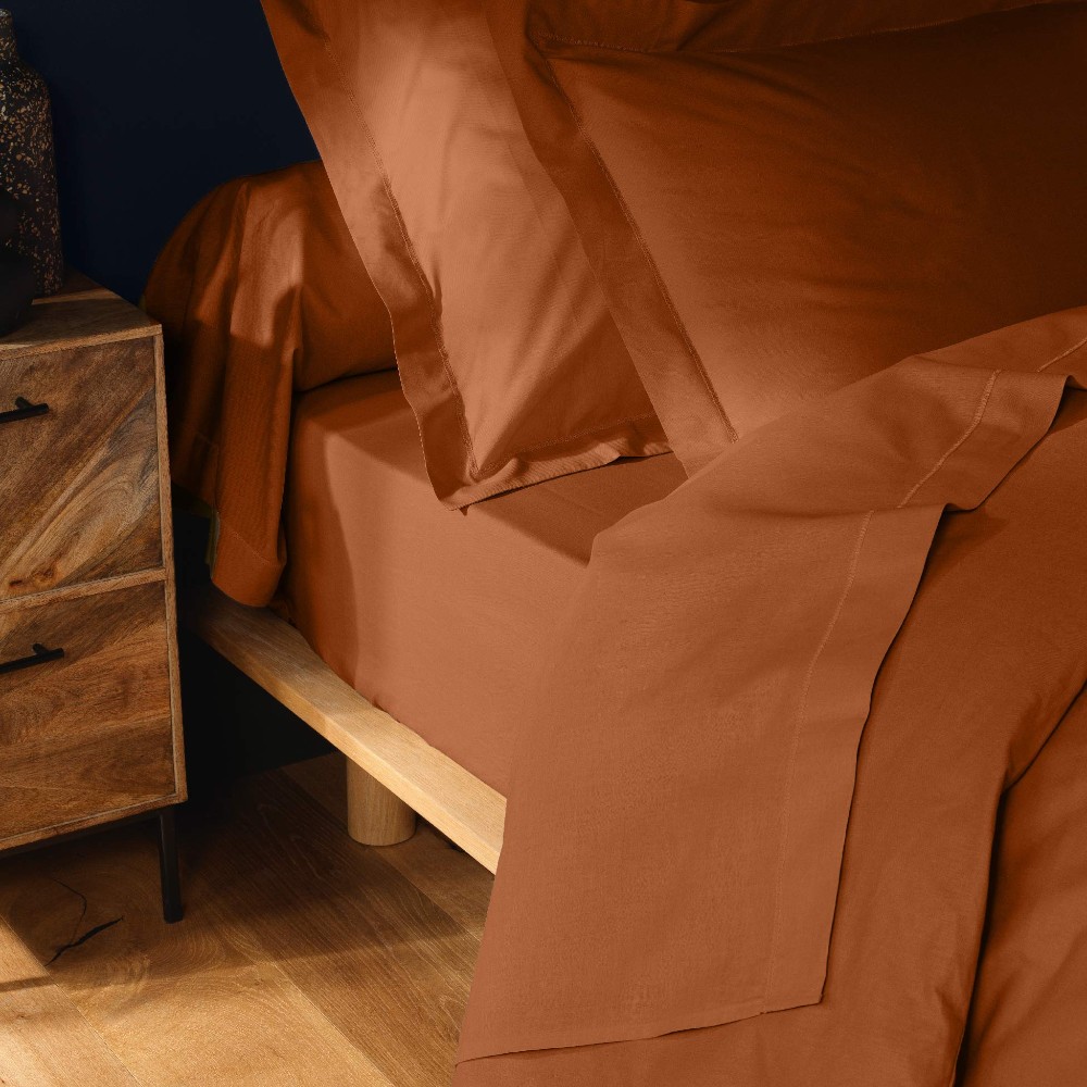 lina-oxford-plain-cotton-pillowcase-caramel-50-×-70-cm