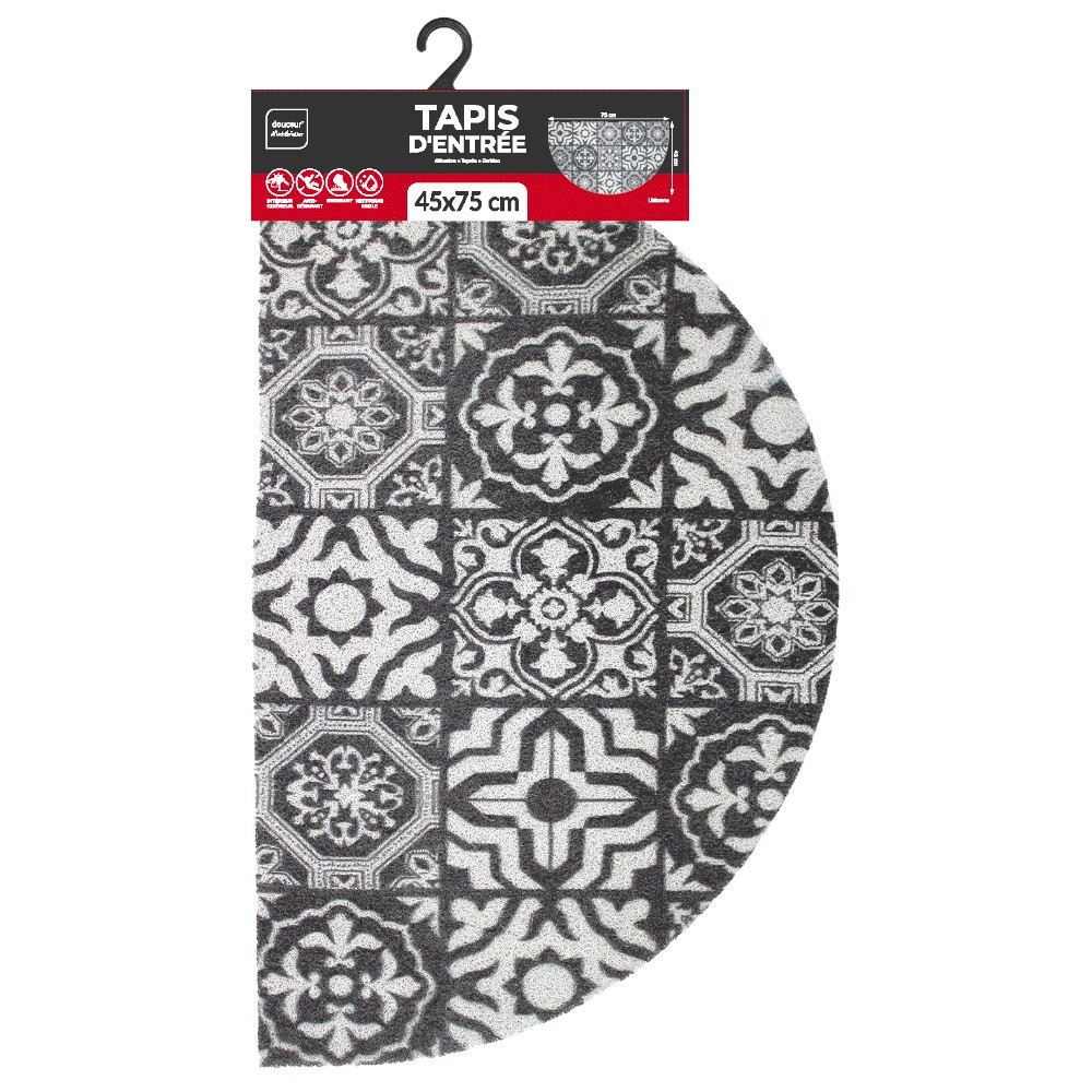 lisbonne-half-moon-pvc-door-mat-black-and-white-45-×-75-cm