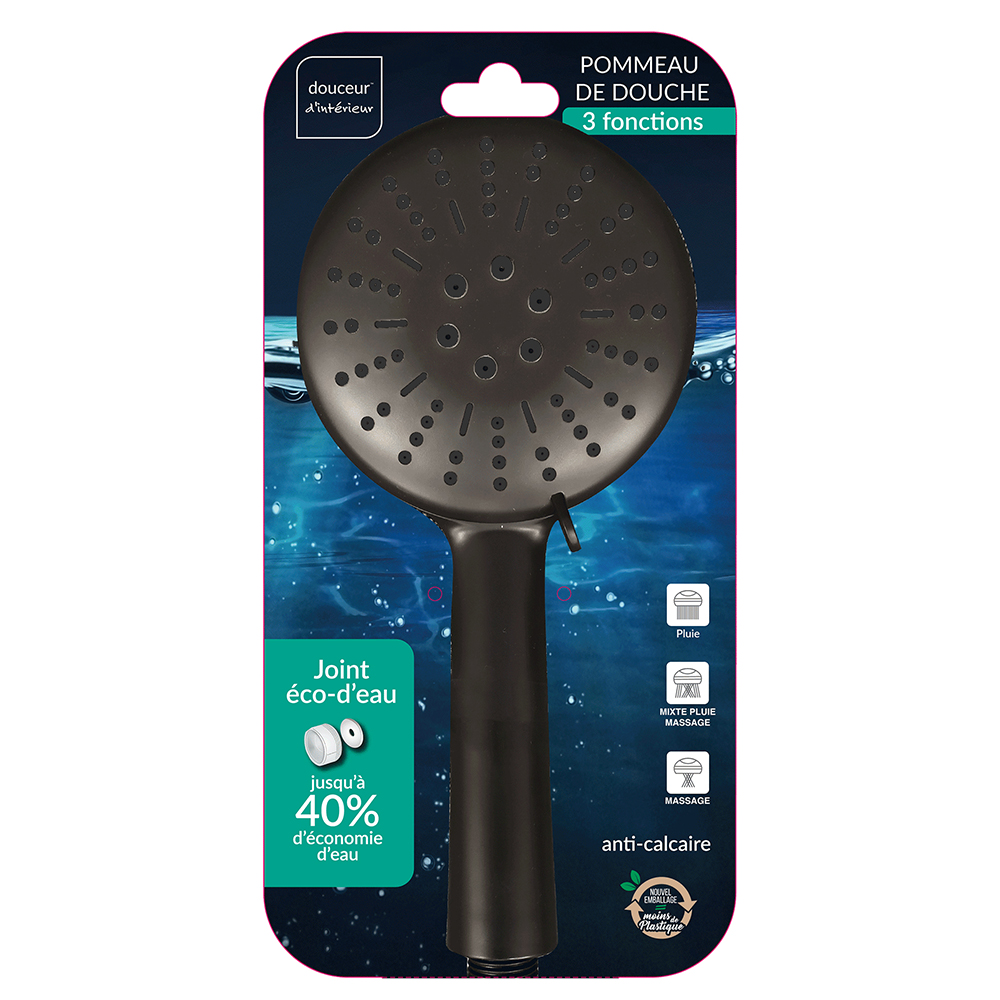hydro-shower-plastic-head-with-water-saver-black-23-5cm
