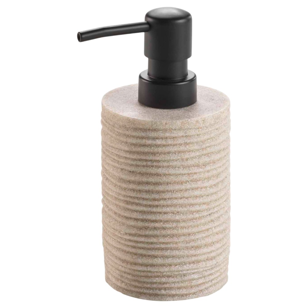 siloa-ribbed-polyresin-soap-dispenser-sable-–-7-3-×-16-5-cm