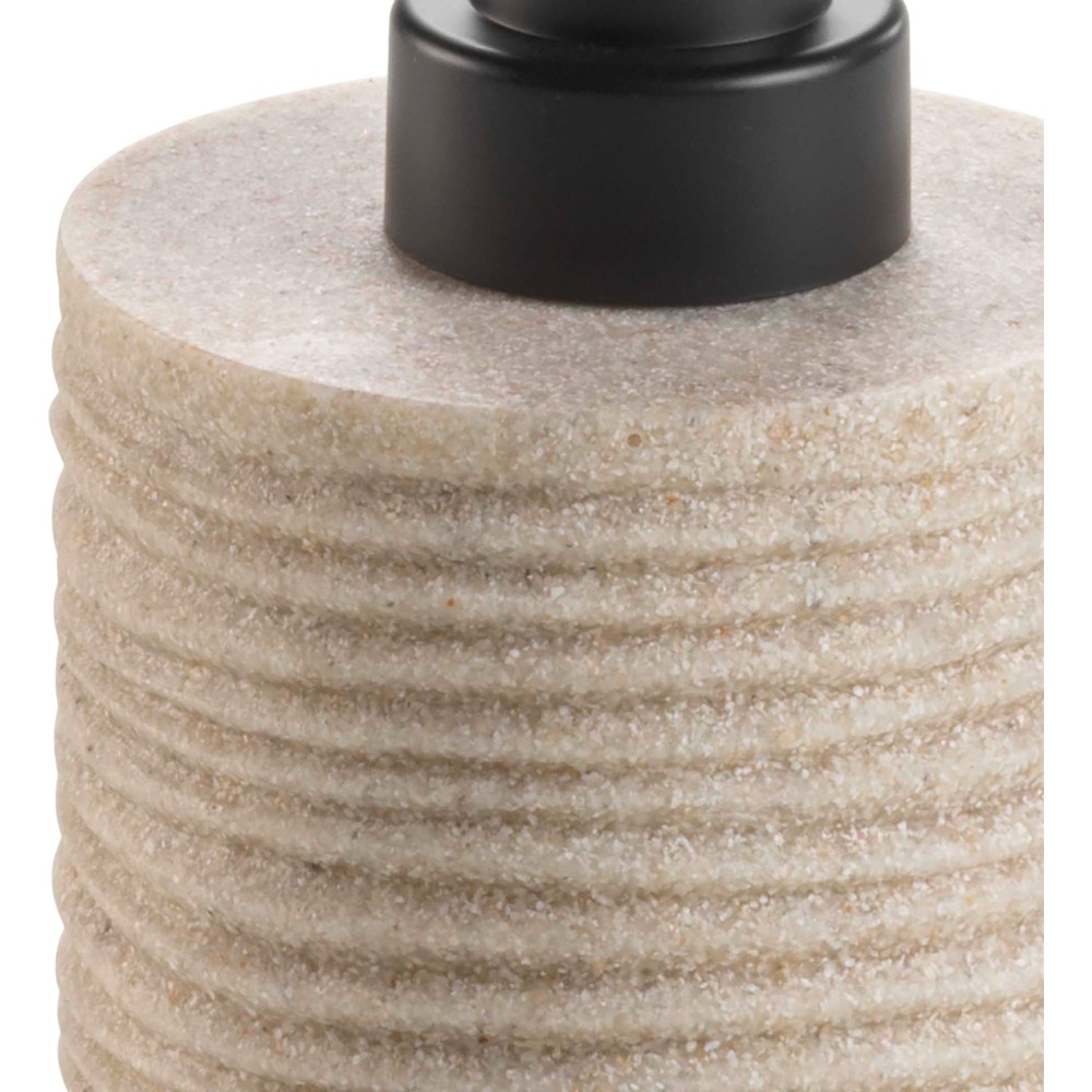 siloa-ribbed-polyresin-soap-dispenser-sable-–-7-3-×-16-5-cm
