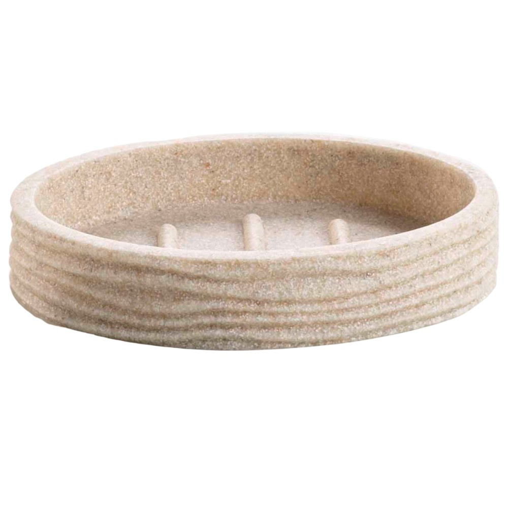 siloa-ribbed-polyresin-soap-holder-sable-12-5-×-9-cm