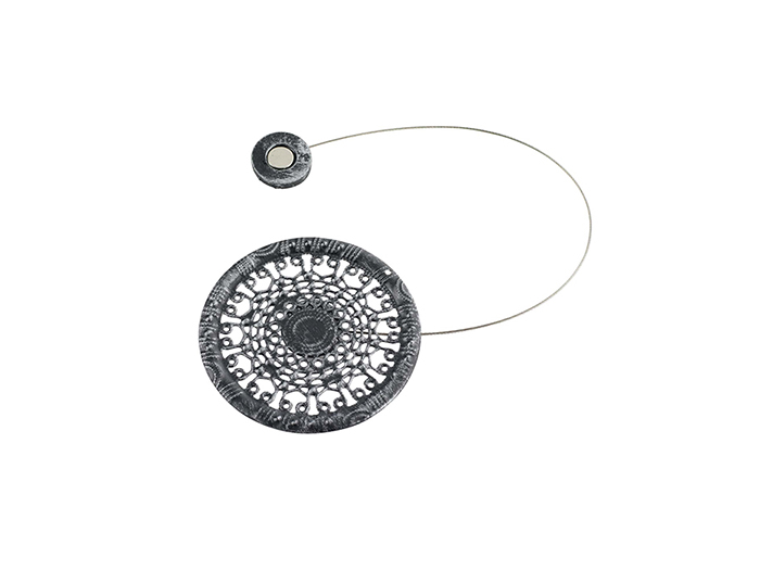 aela-aztec-magnetic-round-curtain-tieback-black-silver-30cm