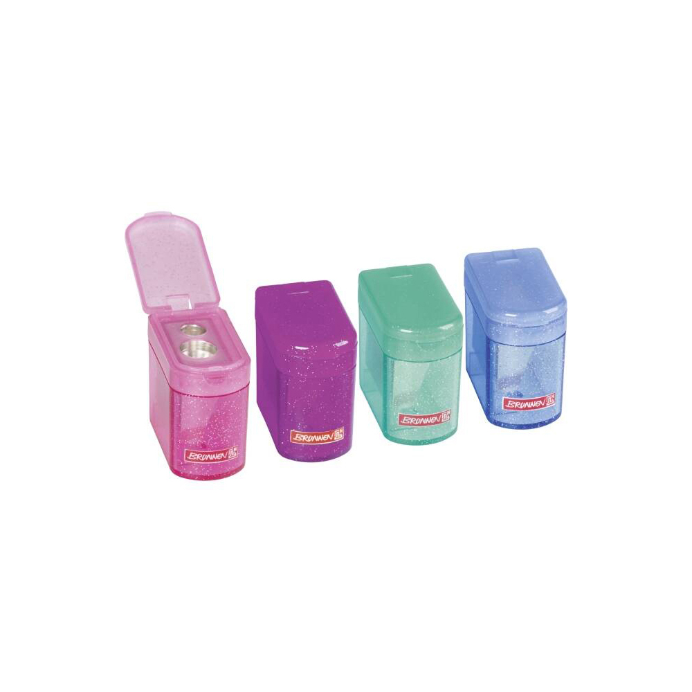 brunnen-glitter-double-canister-sharpener-4-assorted-colours