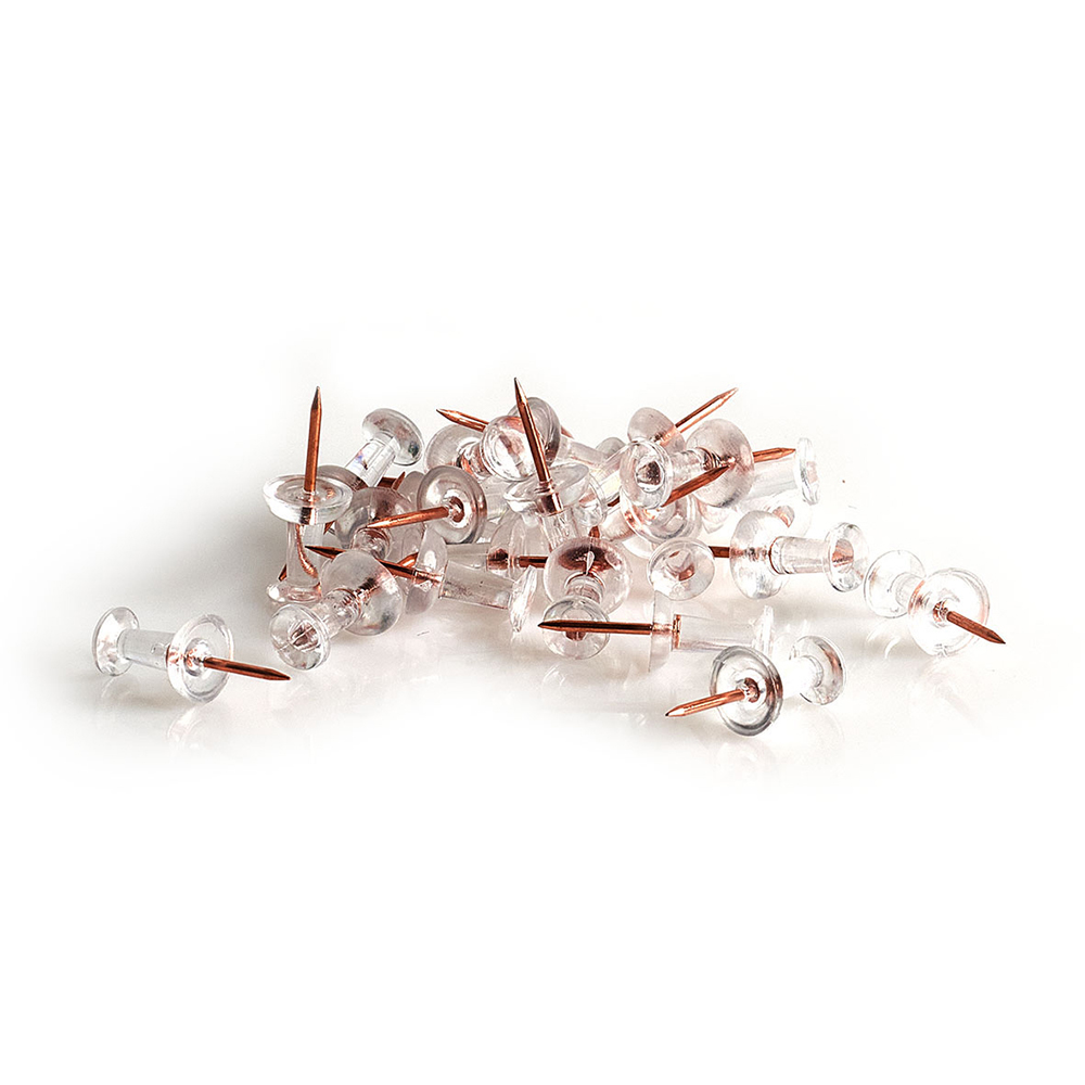 zeller-push-pins-transparent-rose-gold-set-of-25-pieces