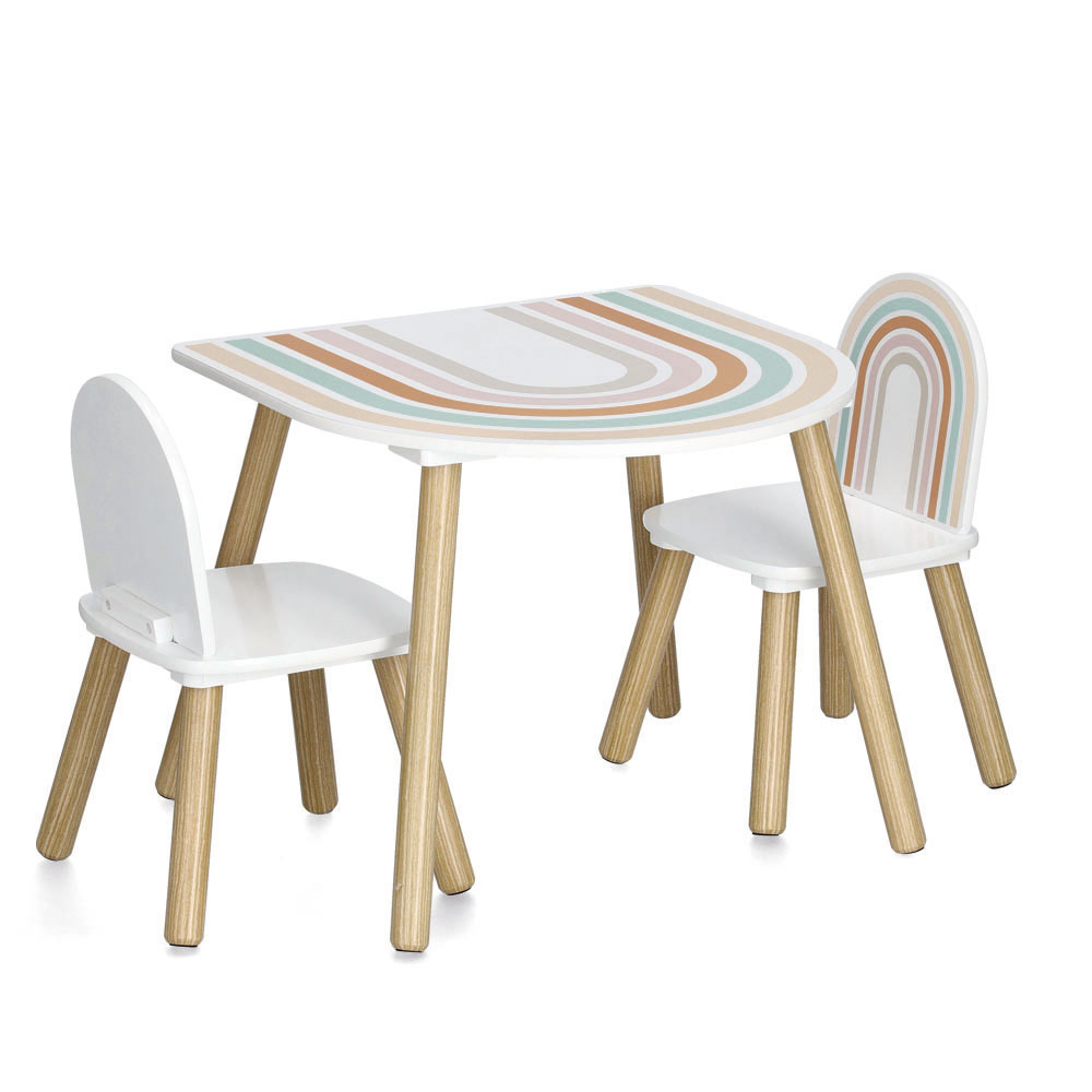 zeller-rainbow-pine-wood-seating-set-for-children-white