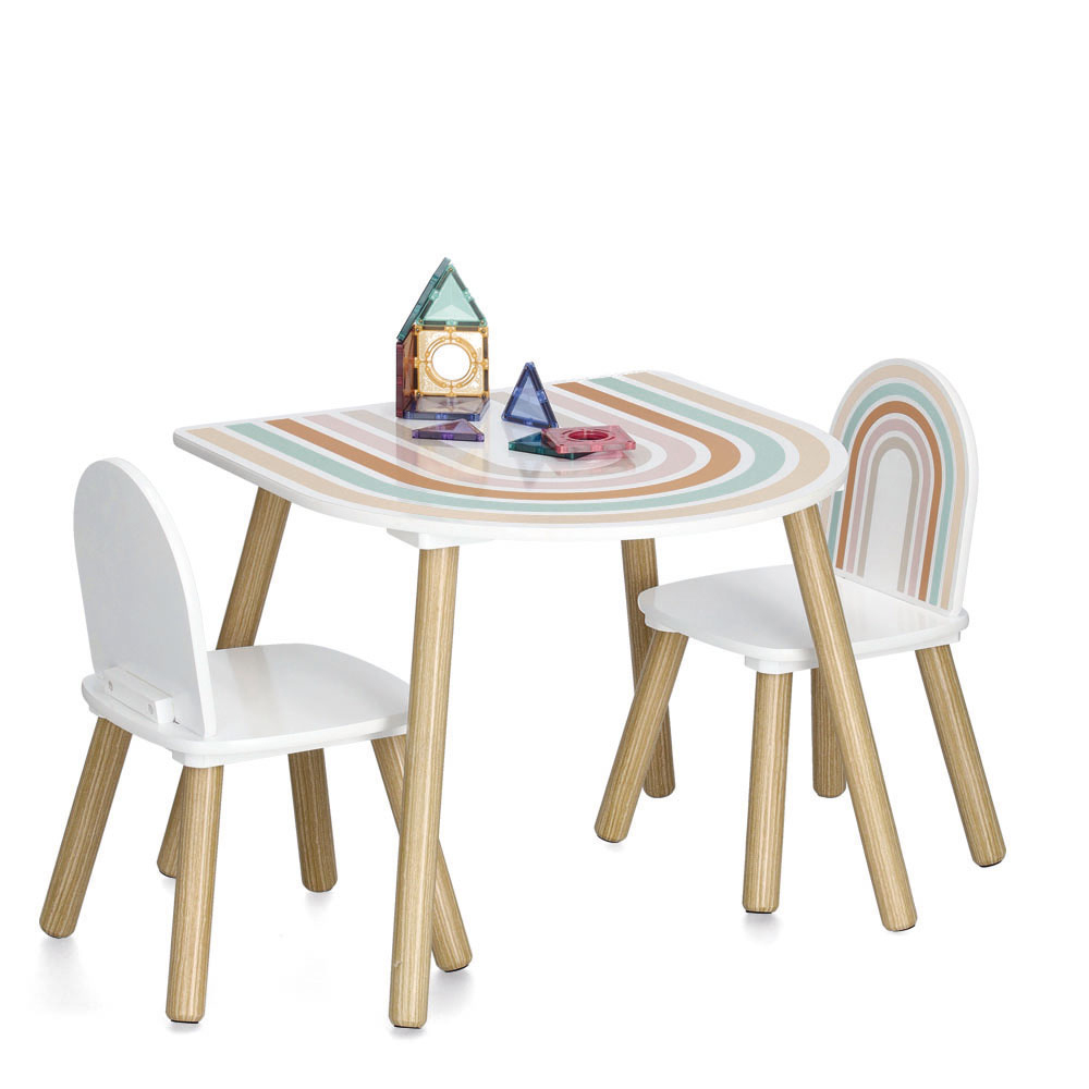 zeller-rainbow-pine-wood-seating-set-for-children-white