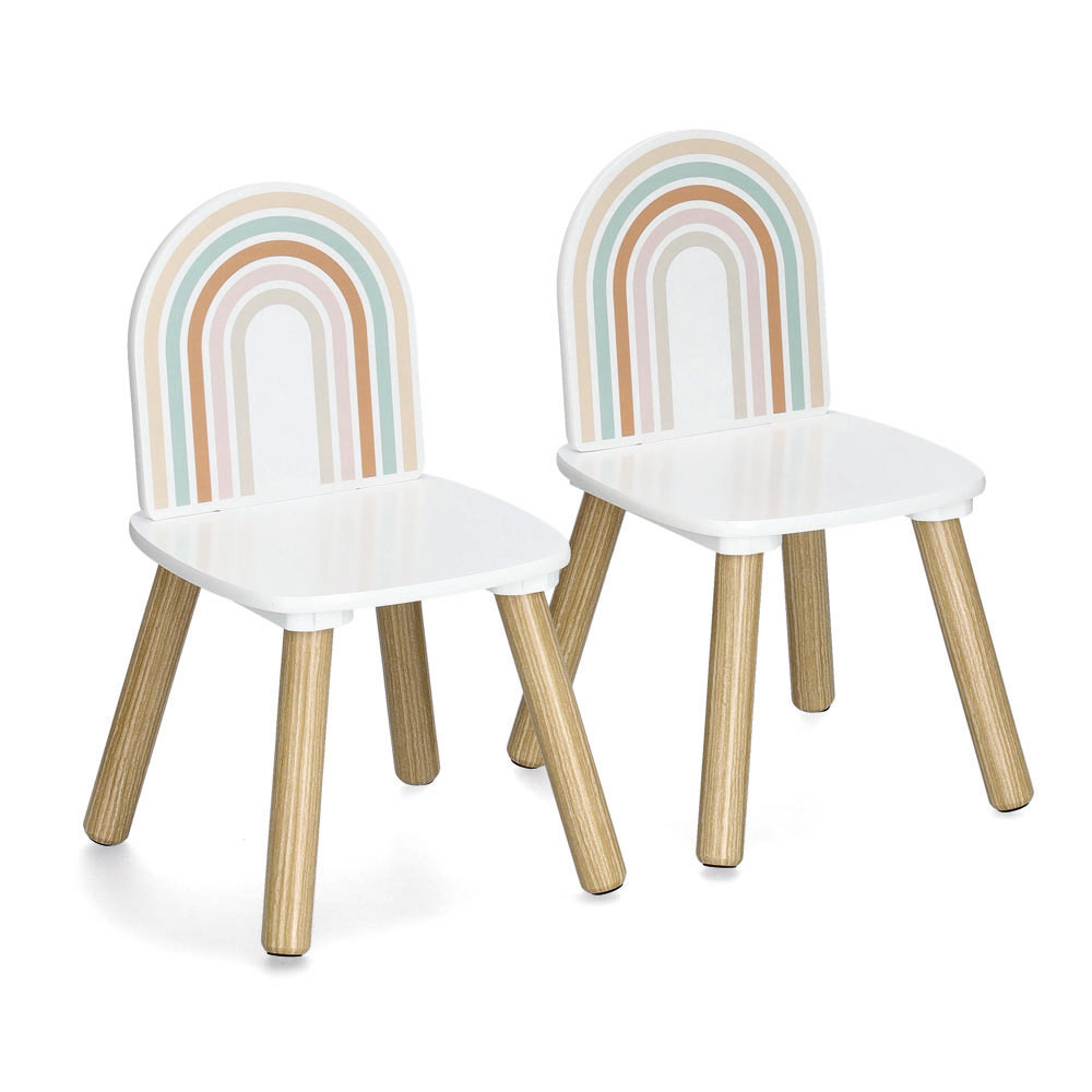 zeller-rainbow-pine-wood-seating-set-for-children-white