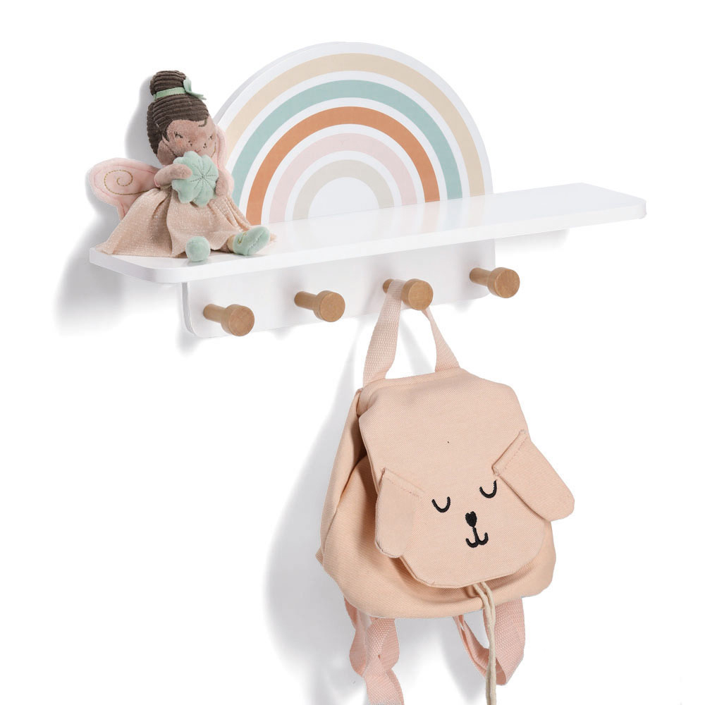 zeller-rainbow-design-pine-wood-wall-coat-rack-48cm-x-24cm