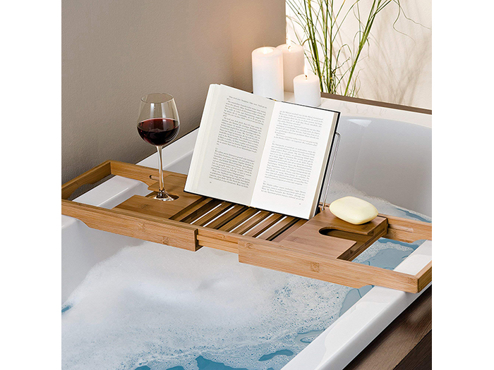zeller-bathtub-tray-bamboo-and-chrome-22cm-x-70-105cm-x-4cm