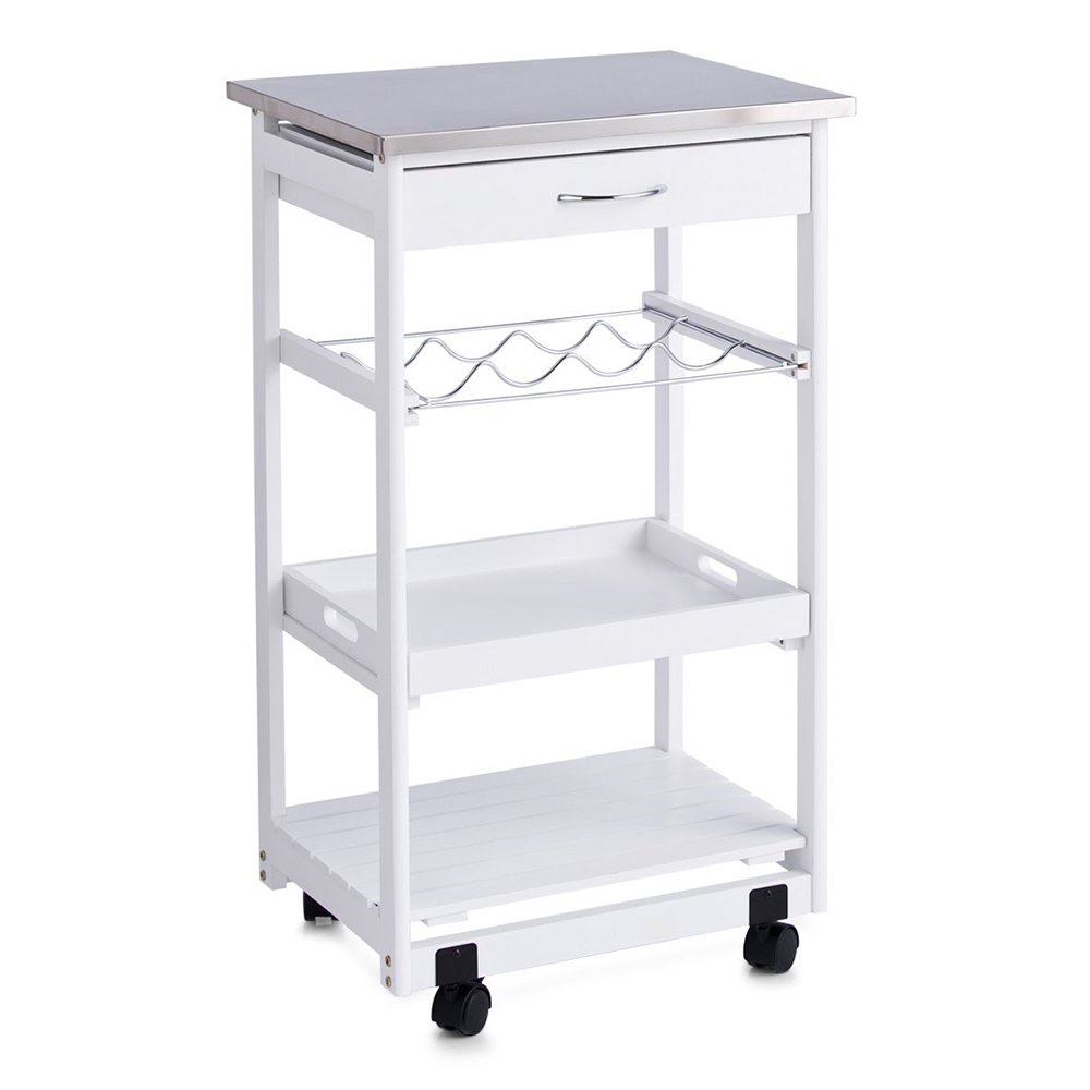 zeller-kitchen-trolley-wood-stainless-steel-top-white