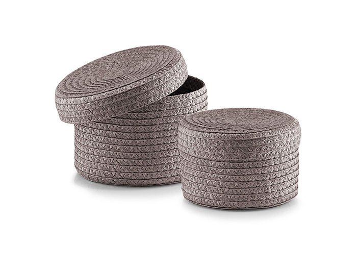 zeller-plastic-storage-baskets-set-of-2-pieces-grey