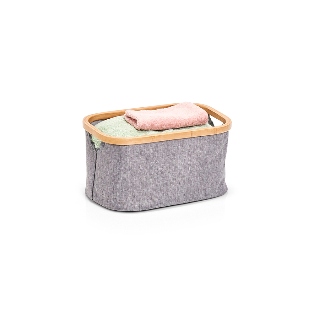 zeller-polyester-bamboo-storage-basket-grey-29-5cm