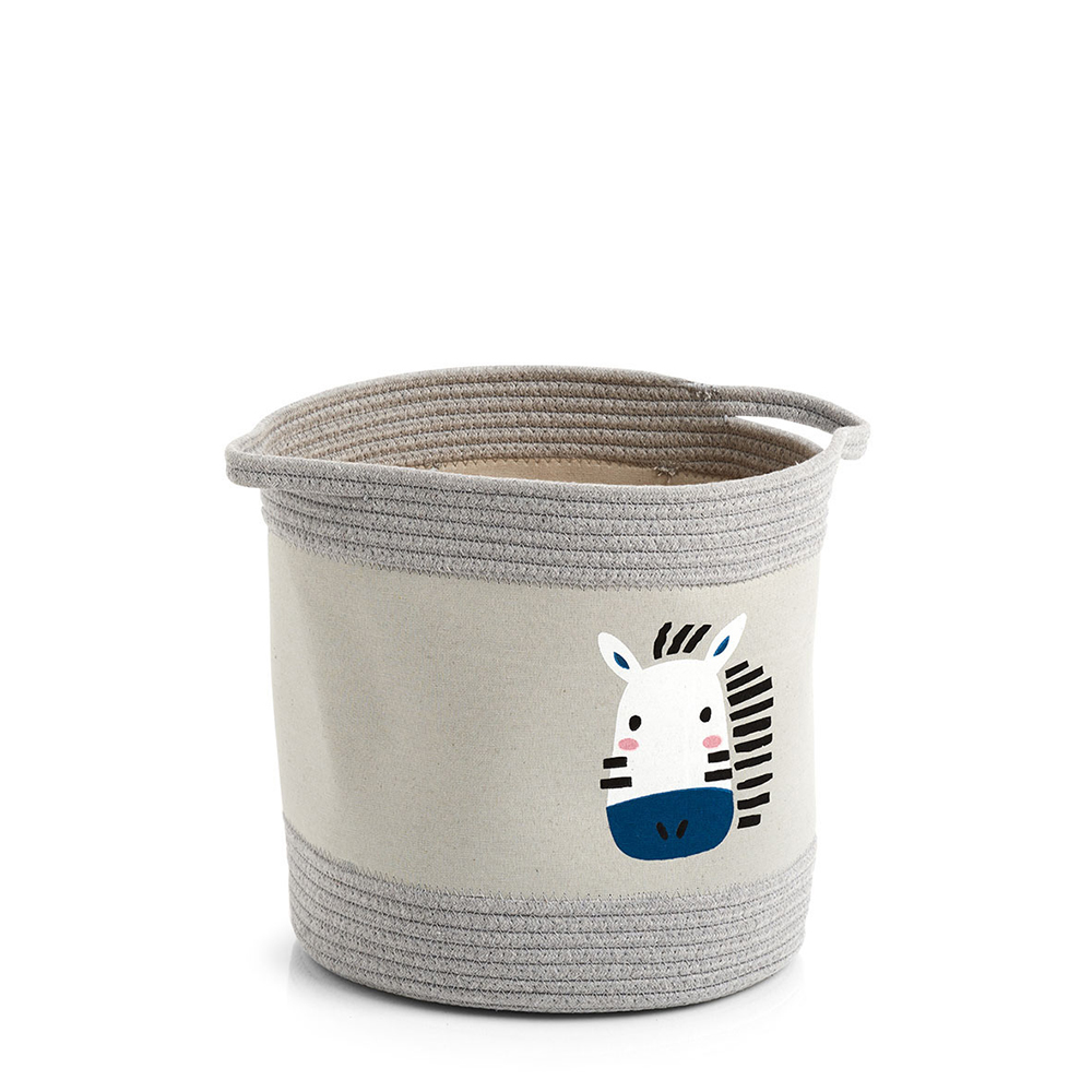 zeller-zebra-design-cotton-polyester-storage-basket-for-children-30cm