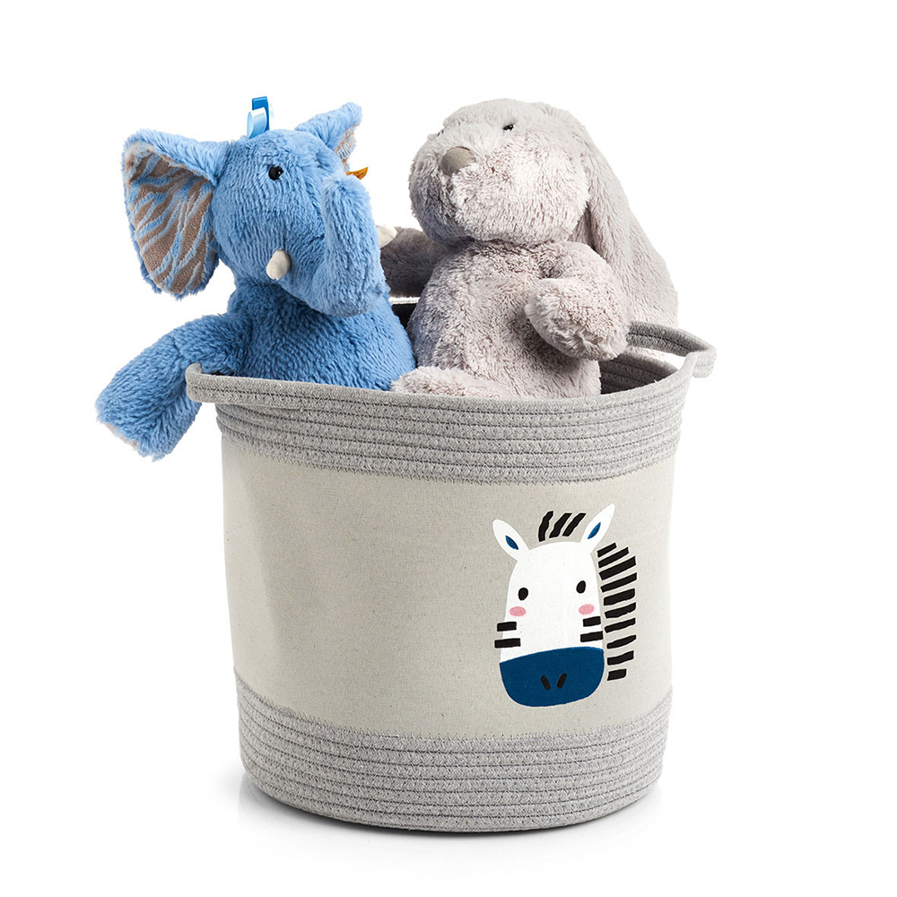 zeller-zebra-design-cotton-polyester-storage-basket-for-children-30cm