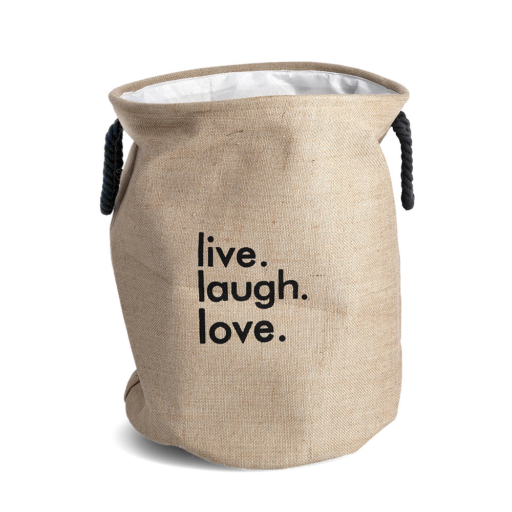 zeller-live-laugh-love-natural-jute-polyester-laundry-basket-40cm