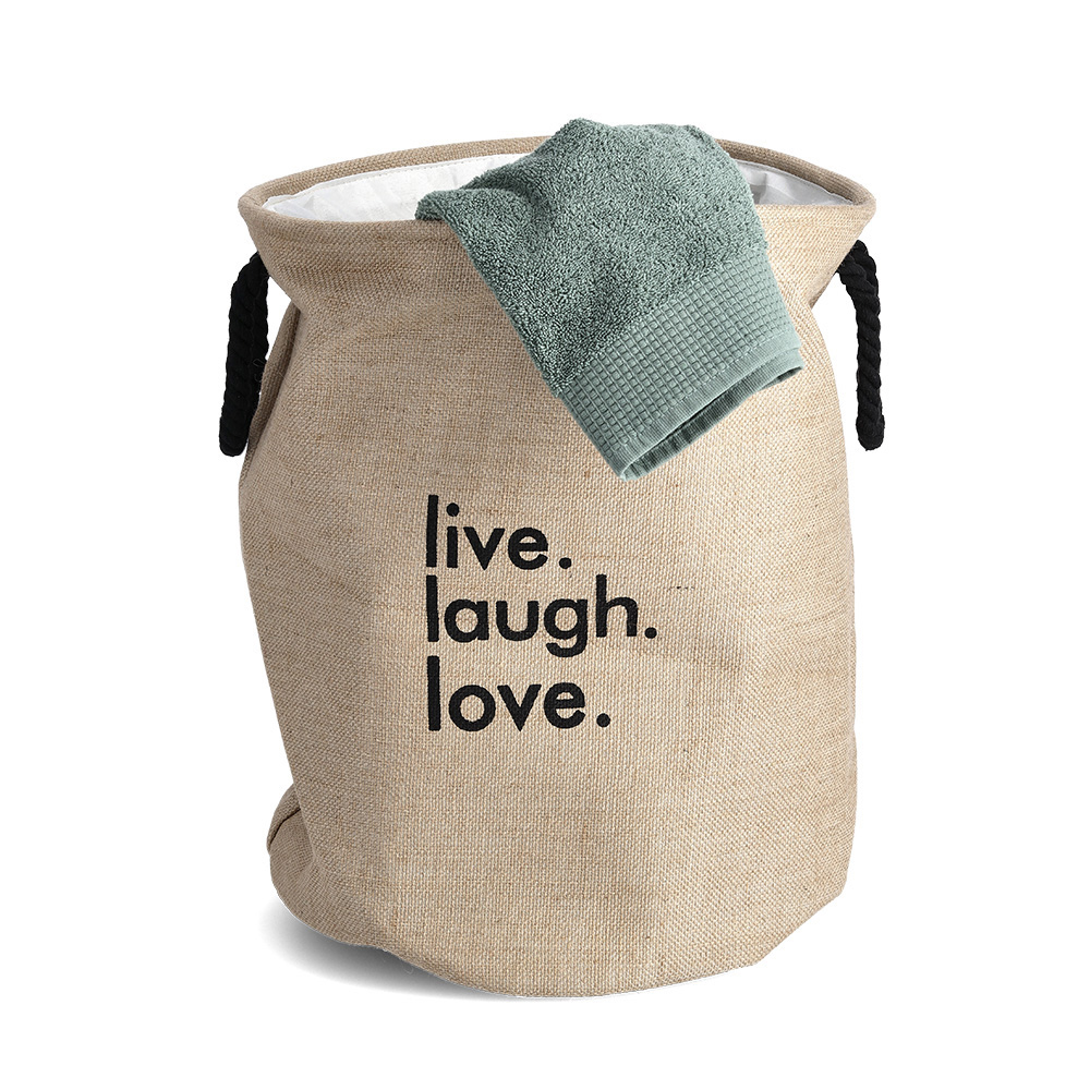 zeller-live-laugh-love-natural-jute-polyester-laundry-basket-40cm