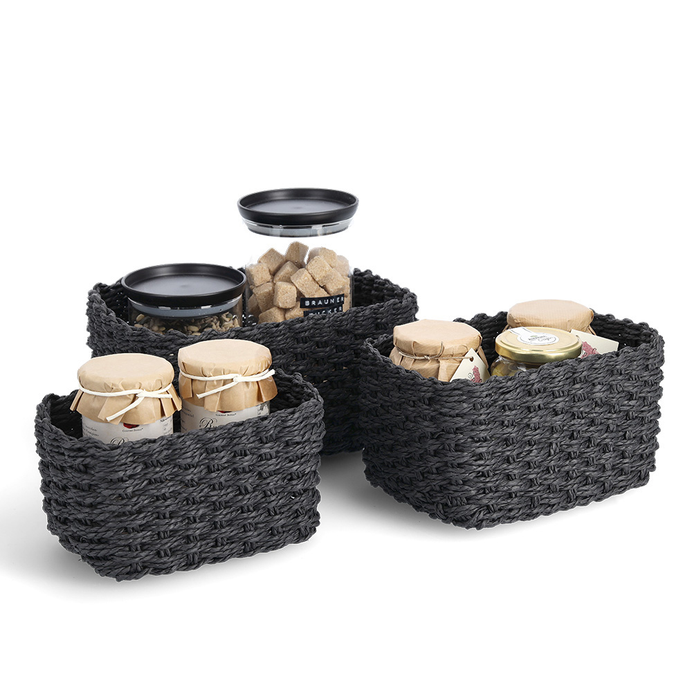 zeller-paper-mesh-storage-basket-black-set-of-3-pieces