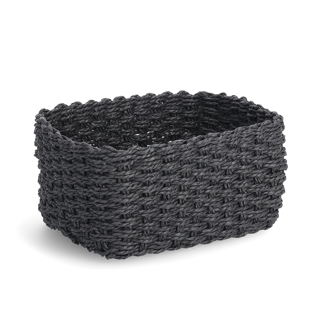 zeller-paper-mesh-storage-basket-black-set-of-3-pieces