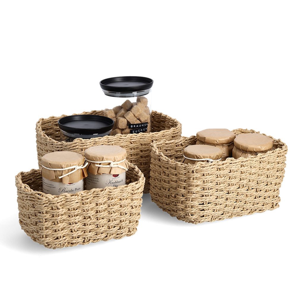 zeller-paper-mesh-storage-basket-natural-set-of-3-pieces