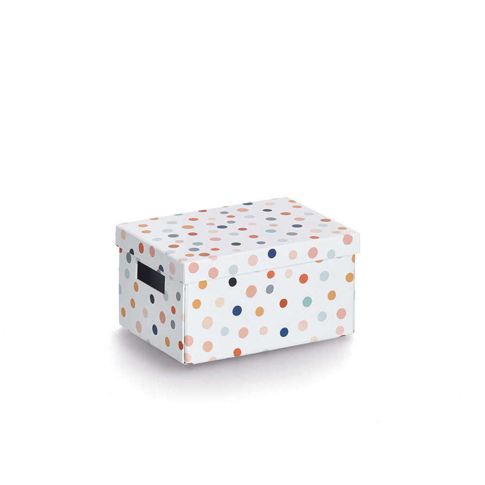 zeller-dots-recycled-cardboard-storage-box-18cm-x-13cm