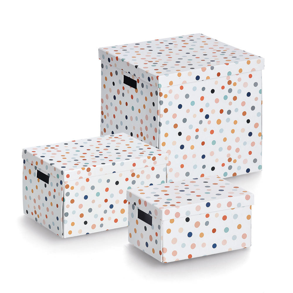 zeller-dots-recycled-cardboard-storage-box-18cm-x-13cm
