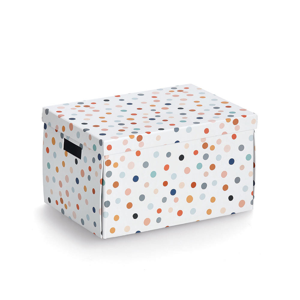 zeller-dots-recycled-cardboard-storage-box-25cm-x-20cm