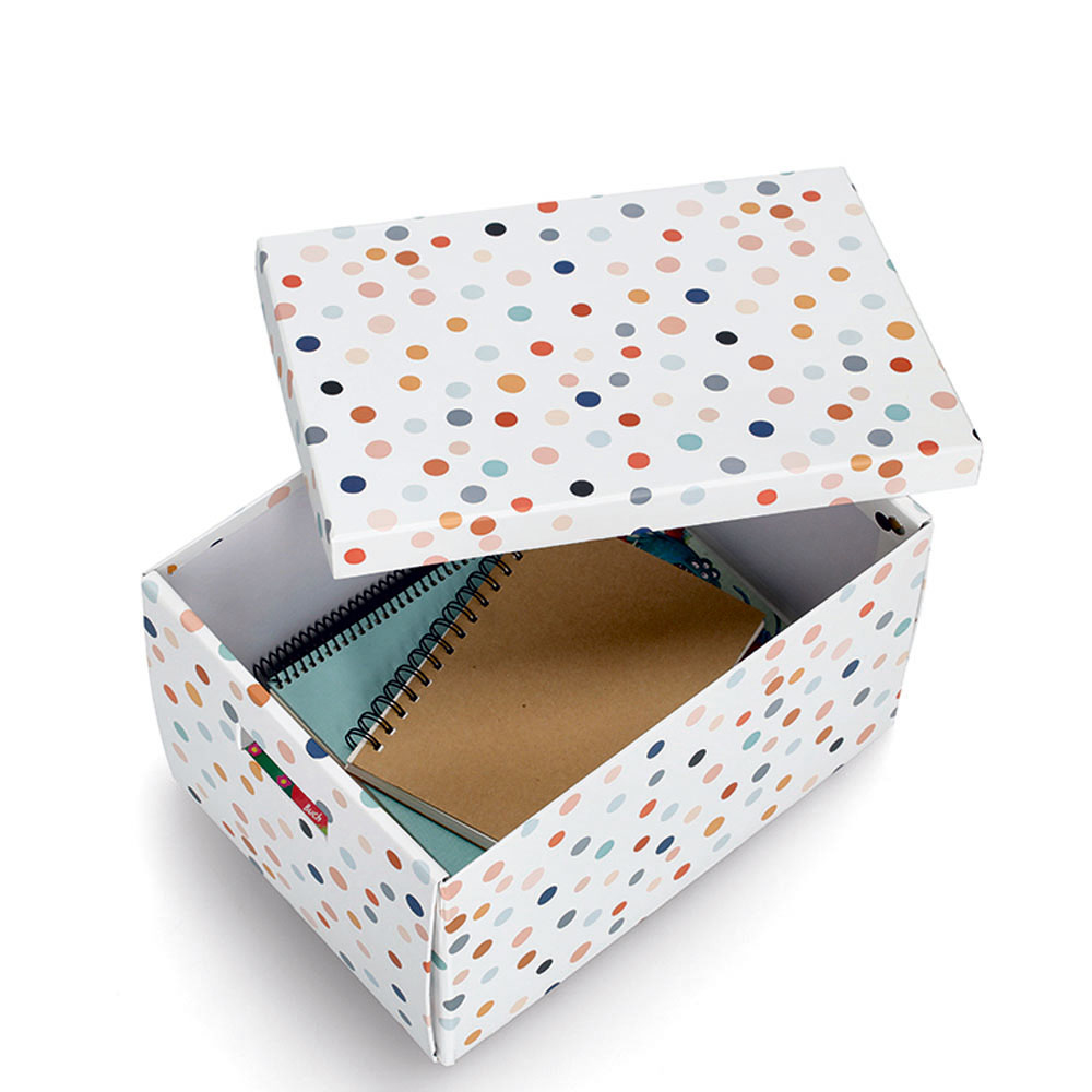 zeller-dots-recycled-cardboard-storage-box-25cm-x-20cm