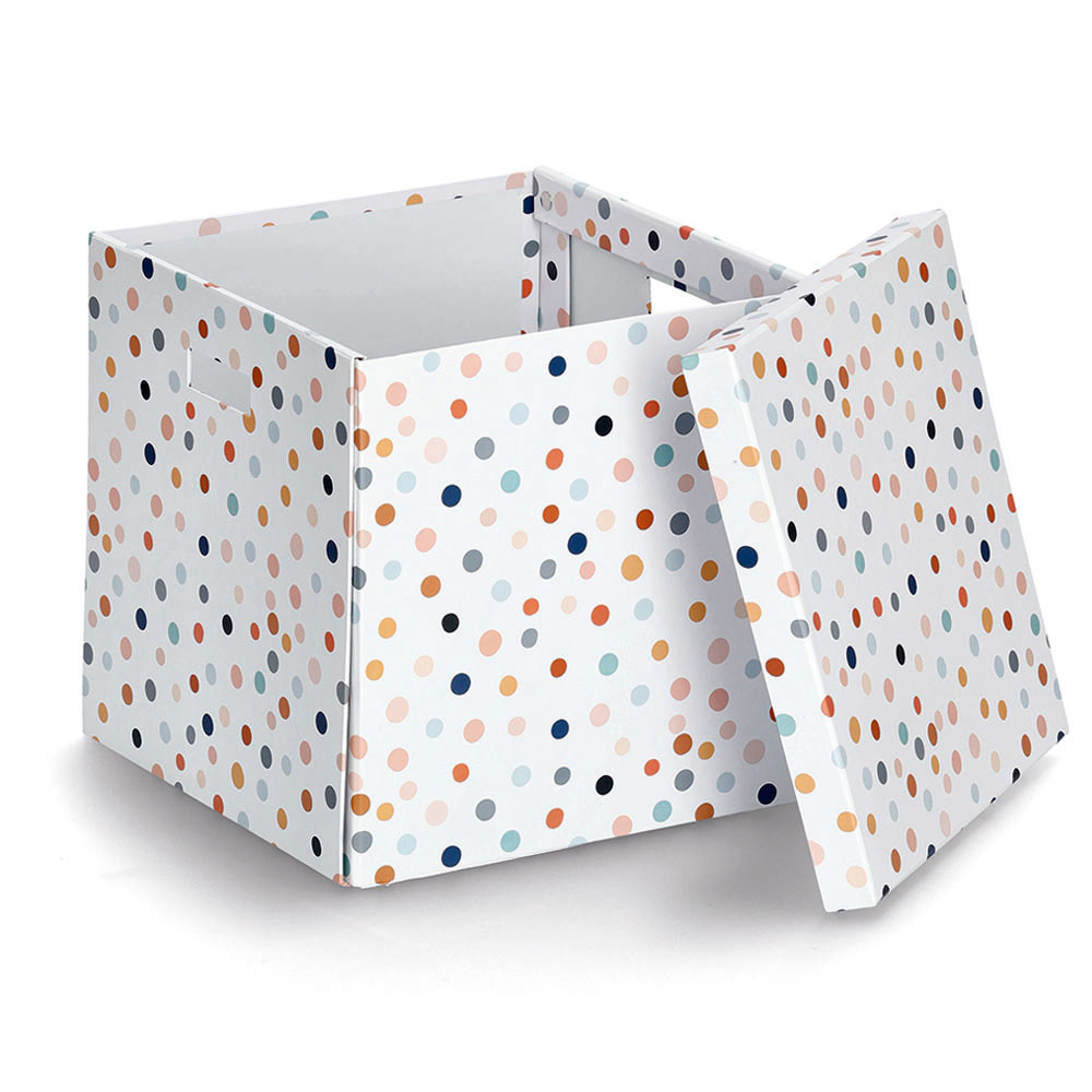 zeller-dots-recycled-cardboard-storage-box-33-5cm-x-32cm