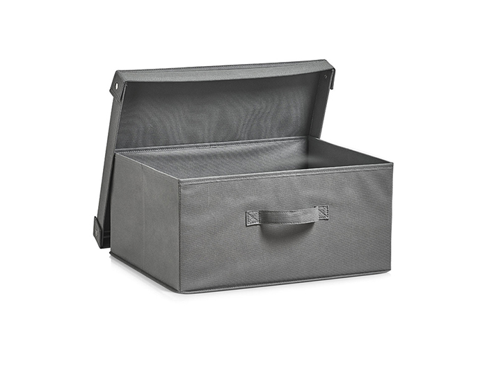 zeller-grey-storage-box-with-lid-foldable-non-woven-41cm-x-35cm-x-20cm