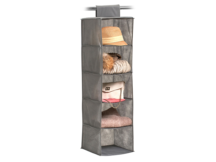 zeller-non-woven-textile-hanging-storage-organizer-5-slots-grey-28cm-x-28cm-x-95cm