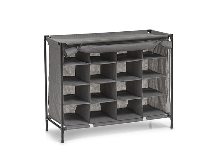 zeller-textile-shoe-rack-16-compartments-non-woven-with-metal-structure-grey-84cm-x-35cm-x-66cm