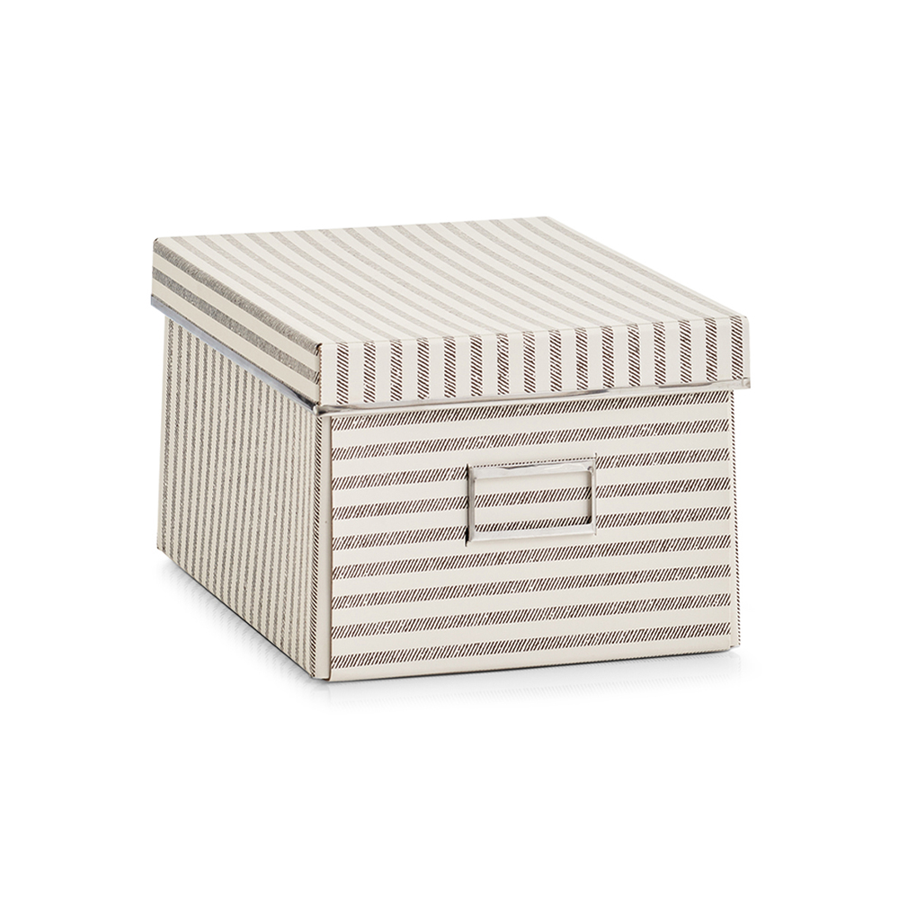 zeller-storage-box-stripes-design-cardboard-beige-21cm-x-15cm