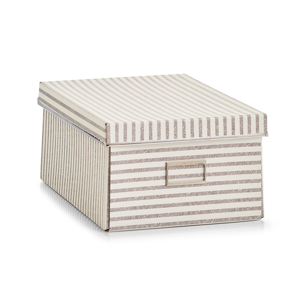zeller-storage-box-stripes-cardboard-beige-25cm-x-15cm