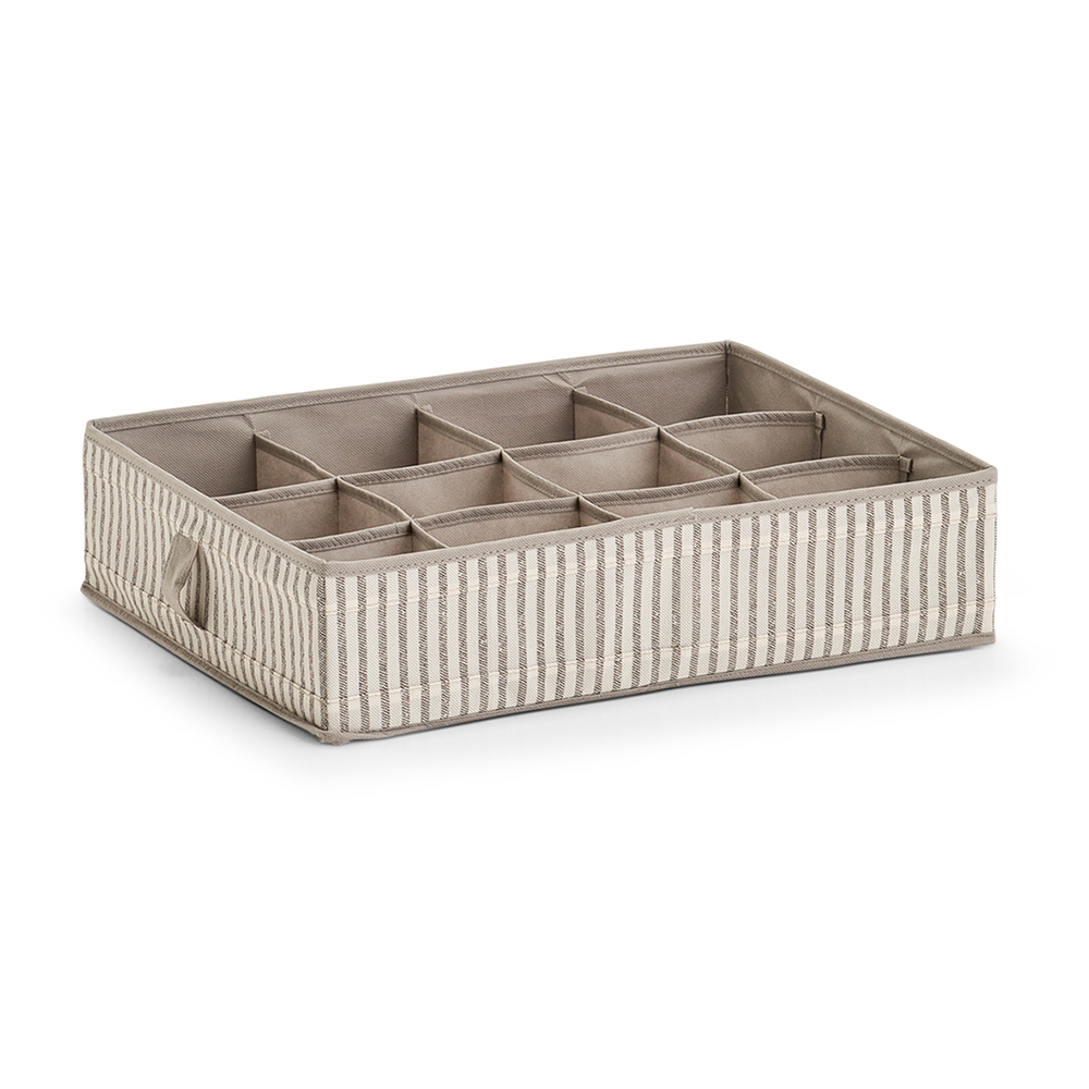 zeller-stripes-design-12-compartment-storage-box-beige