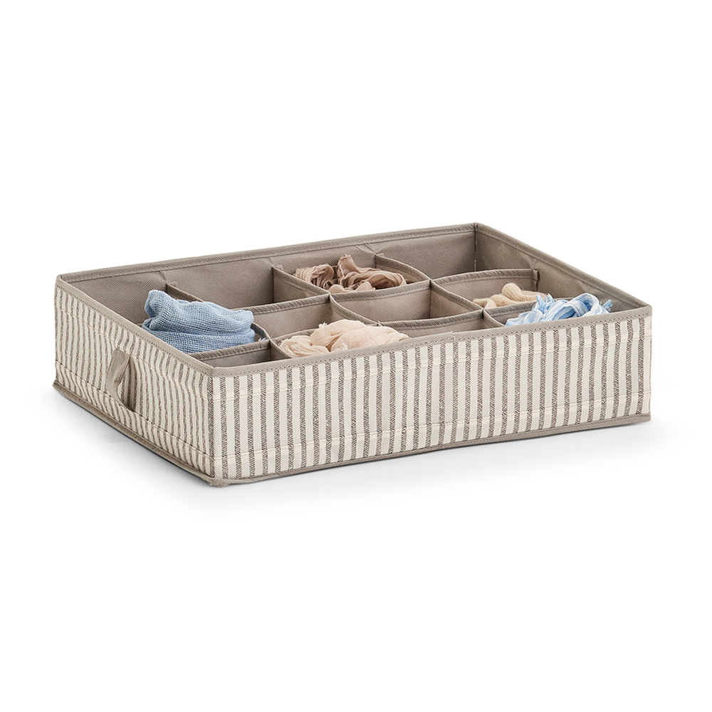 zeller-stripes-design-12-compartment-storage-box-beige