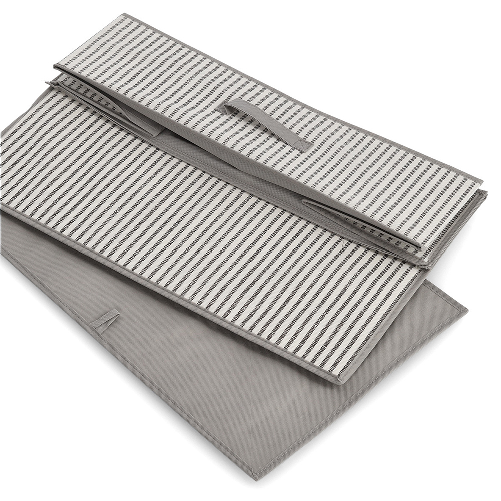 zeller-stripes-design-non-woven-storage-box-with-lid-beige-61-5cm-x-16-5cm