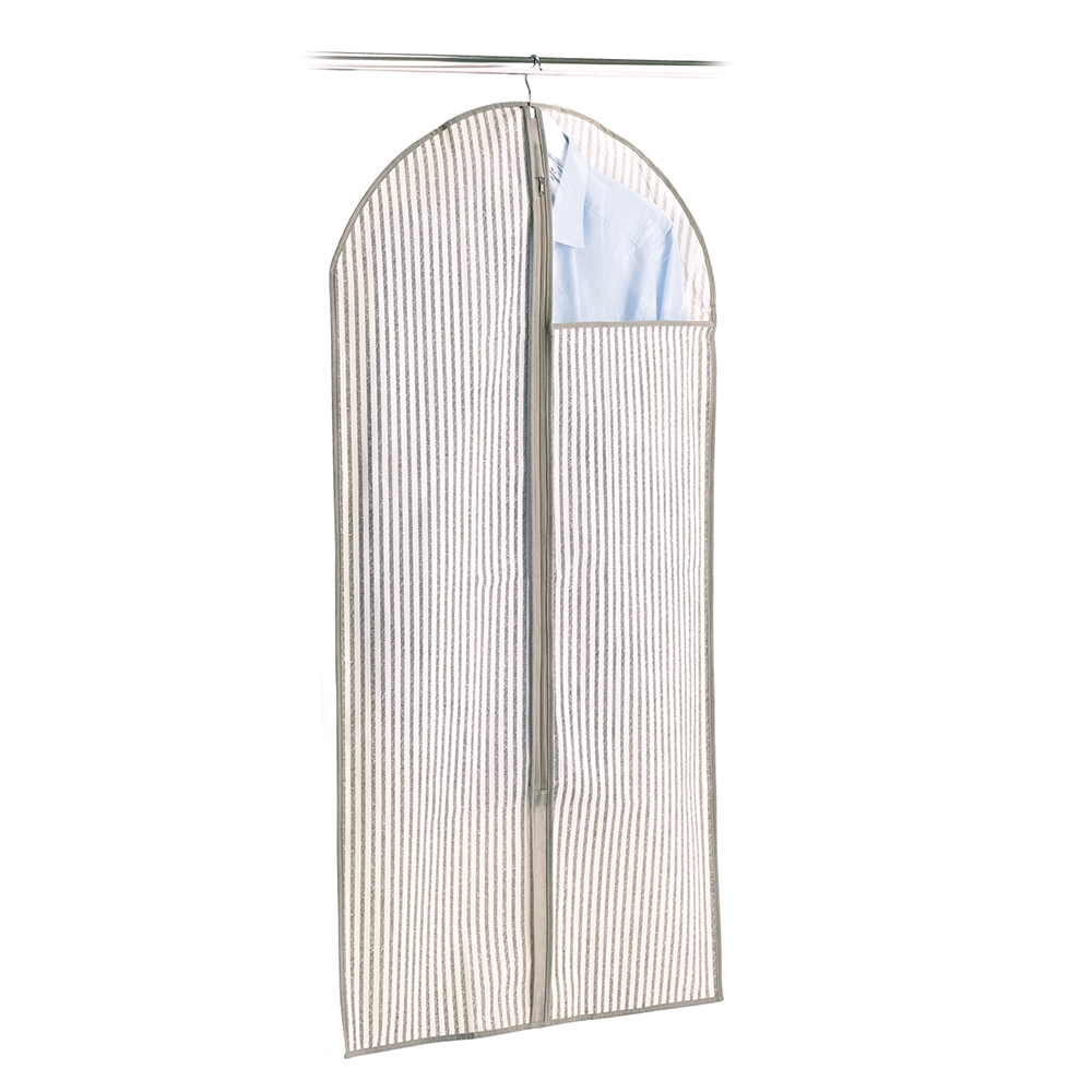 zeller-stripes-non-woven-fleece-garment-carry-case-beige-59cm-x-119cm