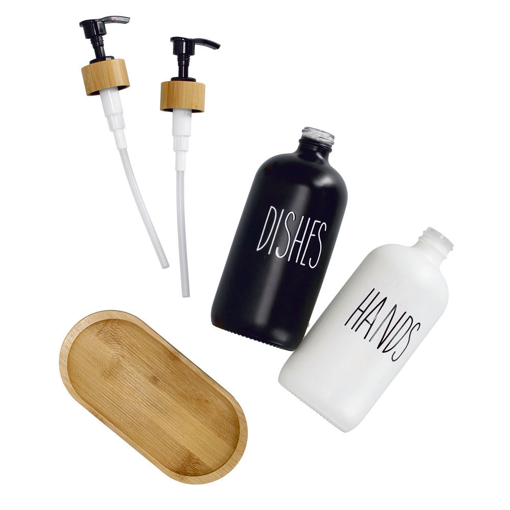 zeller-glass-bamboo-liquid-soap-dispenser-set-of-3-pieces