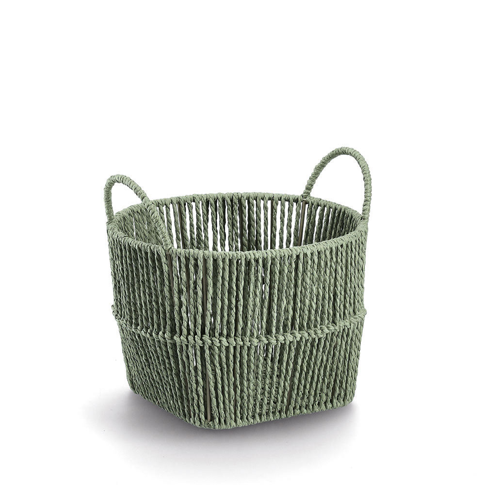 zeller-paper-mesh-storage-basket-sage-green-26cm