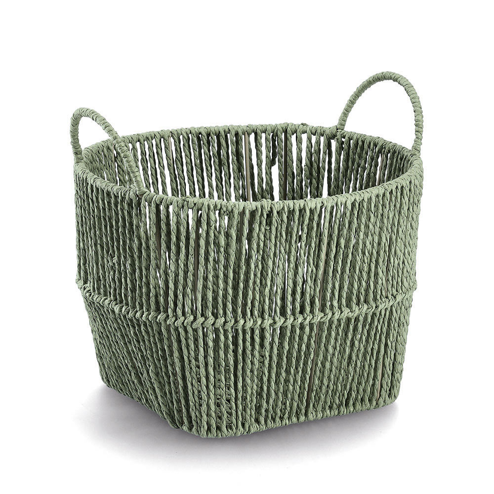 zeller-paper-mesh-storage-basket-sage-green-30cm