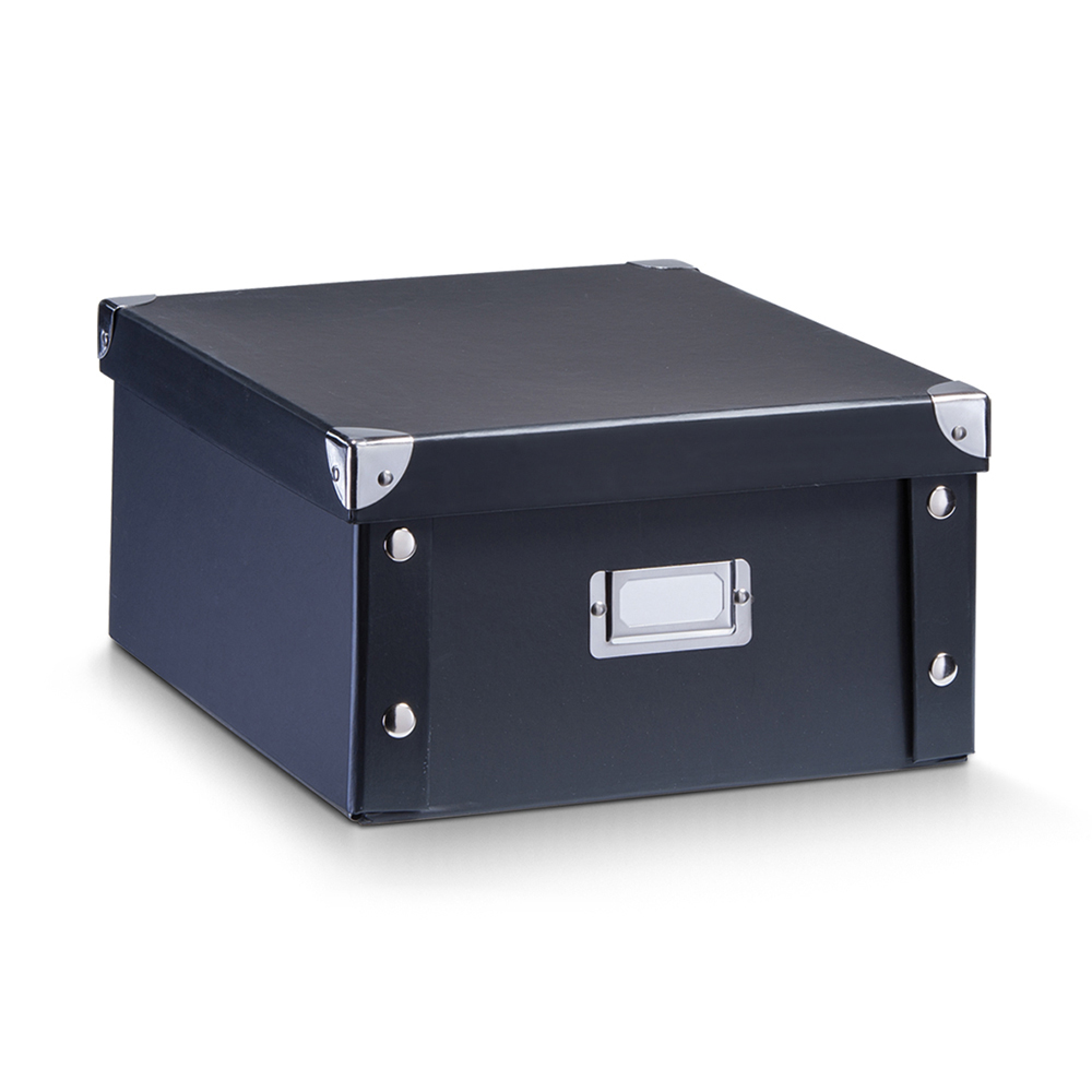 zeller-storage-box-cardboard-black-31cm-x-14cm