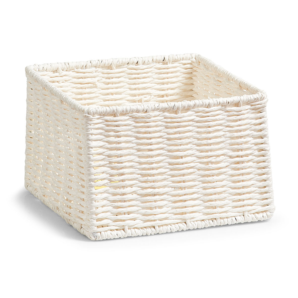 zeller-paper-mesh-square-storage-basket-set-of-2-pieces-white