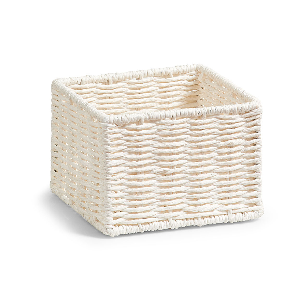 zeller-paper-mesh-square-storage-basket-set-of-2-pieces-white